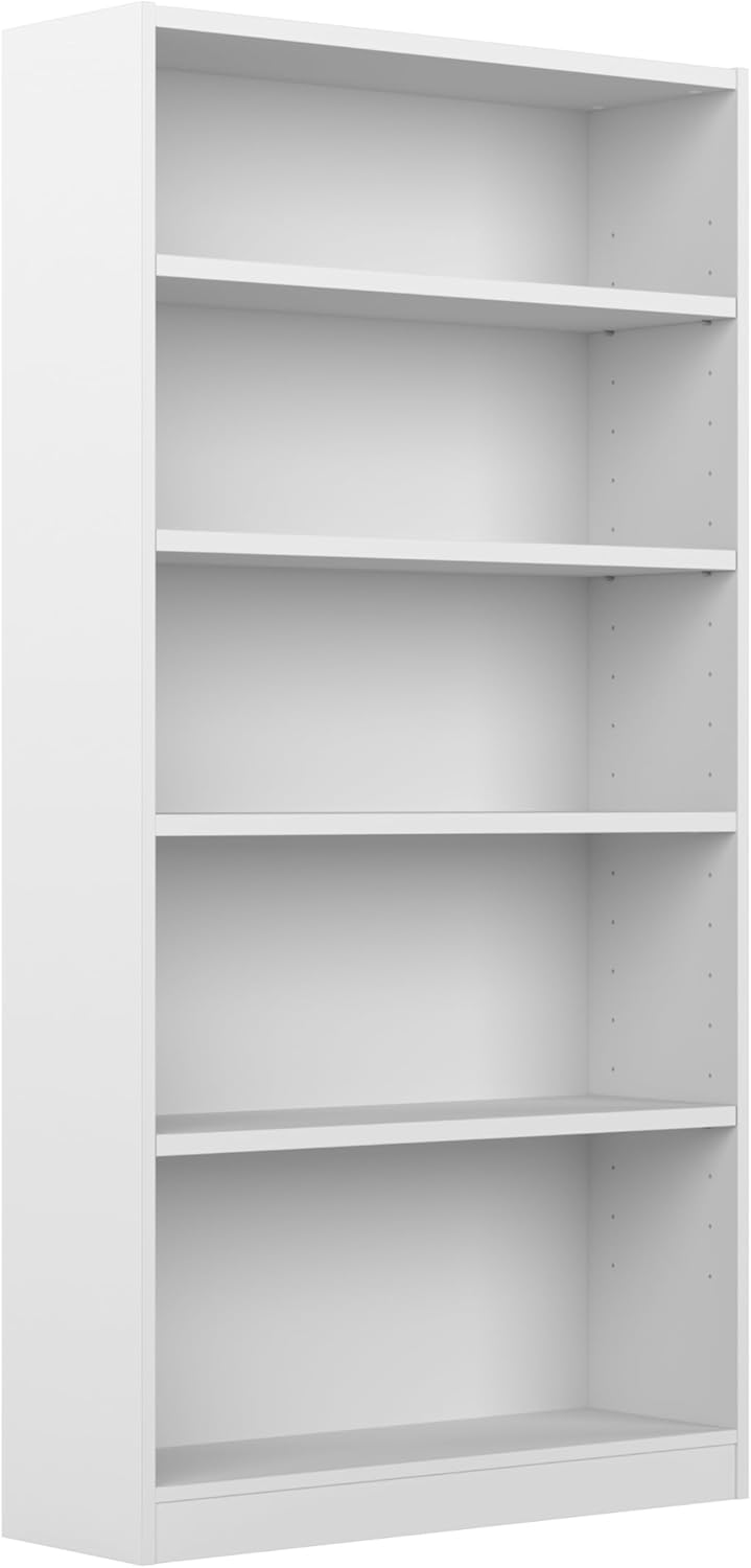 Bush Furniture Universal Tall 5 Shelf Bookcase in Black, Vertical Storage and Display Bookshelf for Home Office or Living Room Organization