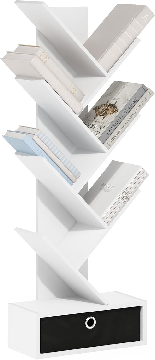 Furinno Pasir 3-Tier Open Shelf Bookcase, Plain White