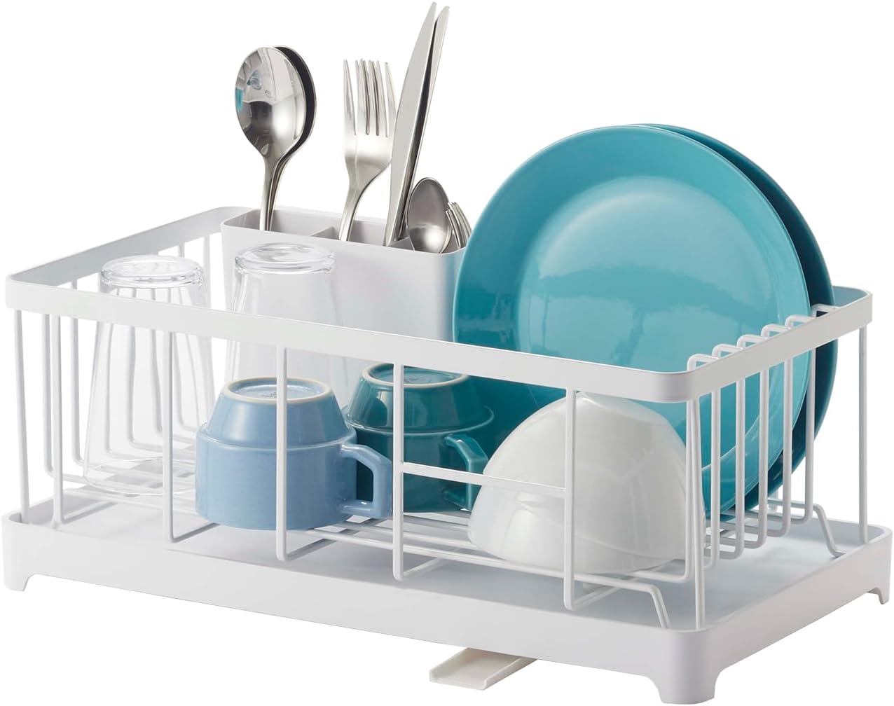 YAMAZAKI home 2876 Alloy Steel Wire Dish Drainer Rack, One Size, Black