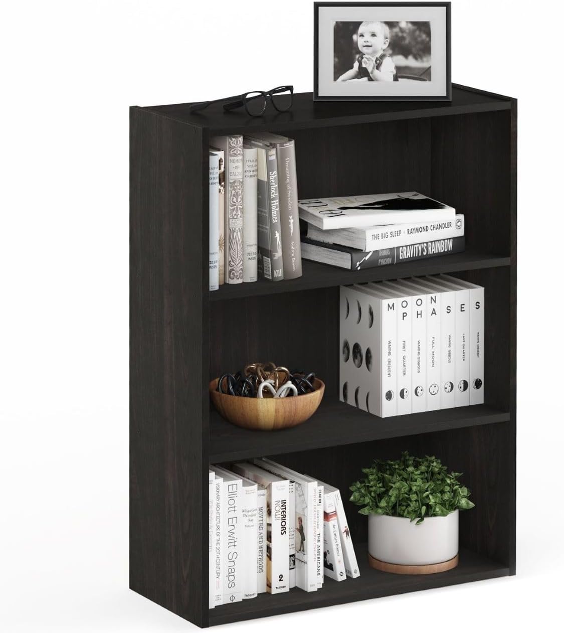 Furinno Pasir 3-Tier Open Shelf Bookcase, Plain White