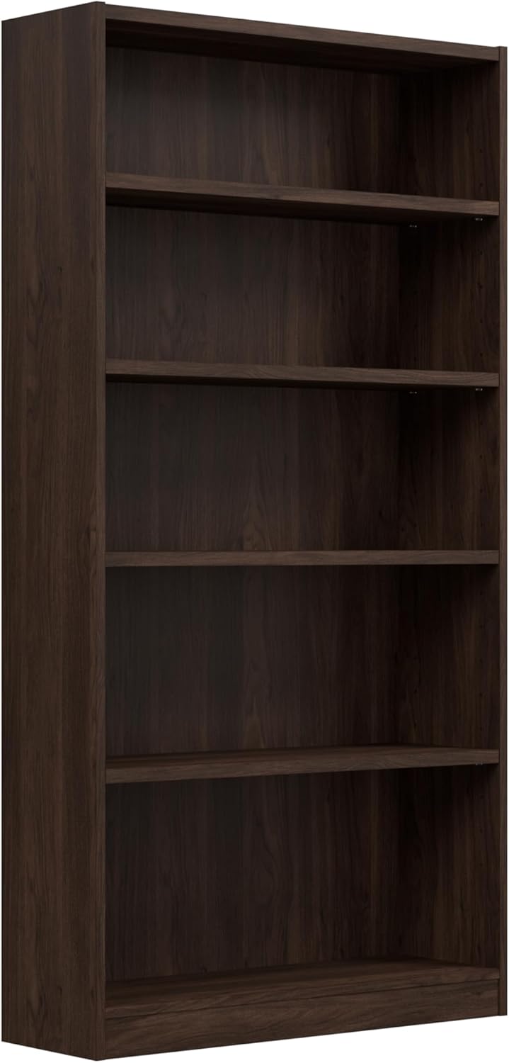 Bush Furniture Universal Tall 5 Shelf Bookcase in Black, Vertical Storage and Display Bookshelf for Home Office or Living Room Organization