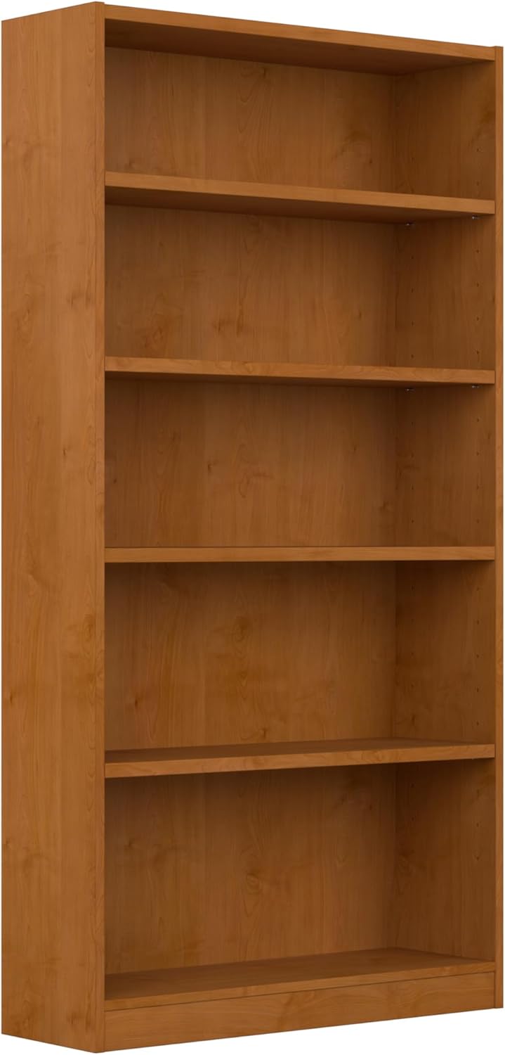Bush Furniture Universal Tall 5 Shelf Bookcase in Black, Vertical Storage and Display Bookshelf for Home Office or Living Room Organization