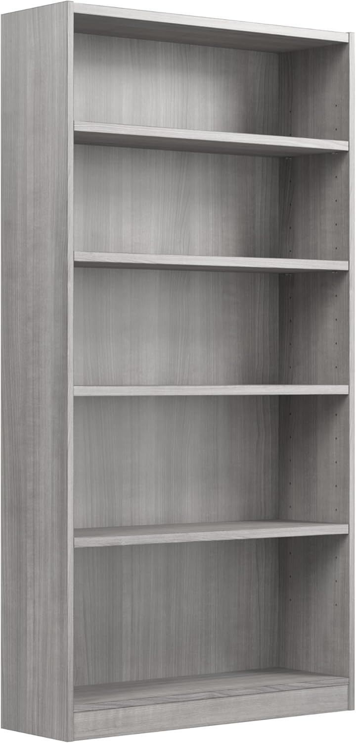 Bush Furniture Universal Tall 5 Shelf Bookcase in Black, Vertical Storage and Display Bookshelf for Home Office or Living Room Organization
