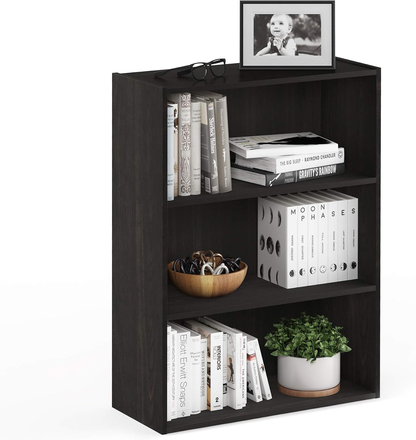 Furinno Pasir 3-Tier Open Shelf Bookcase, Plain White
