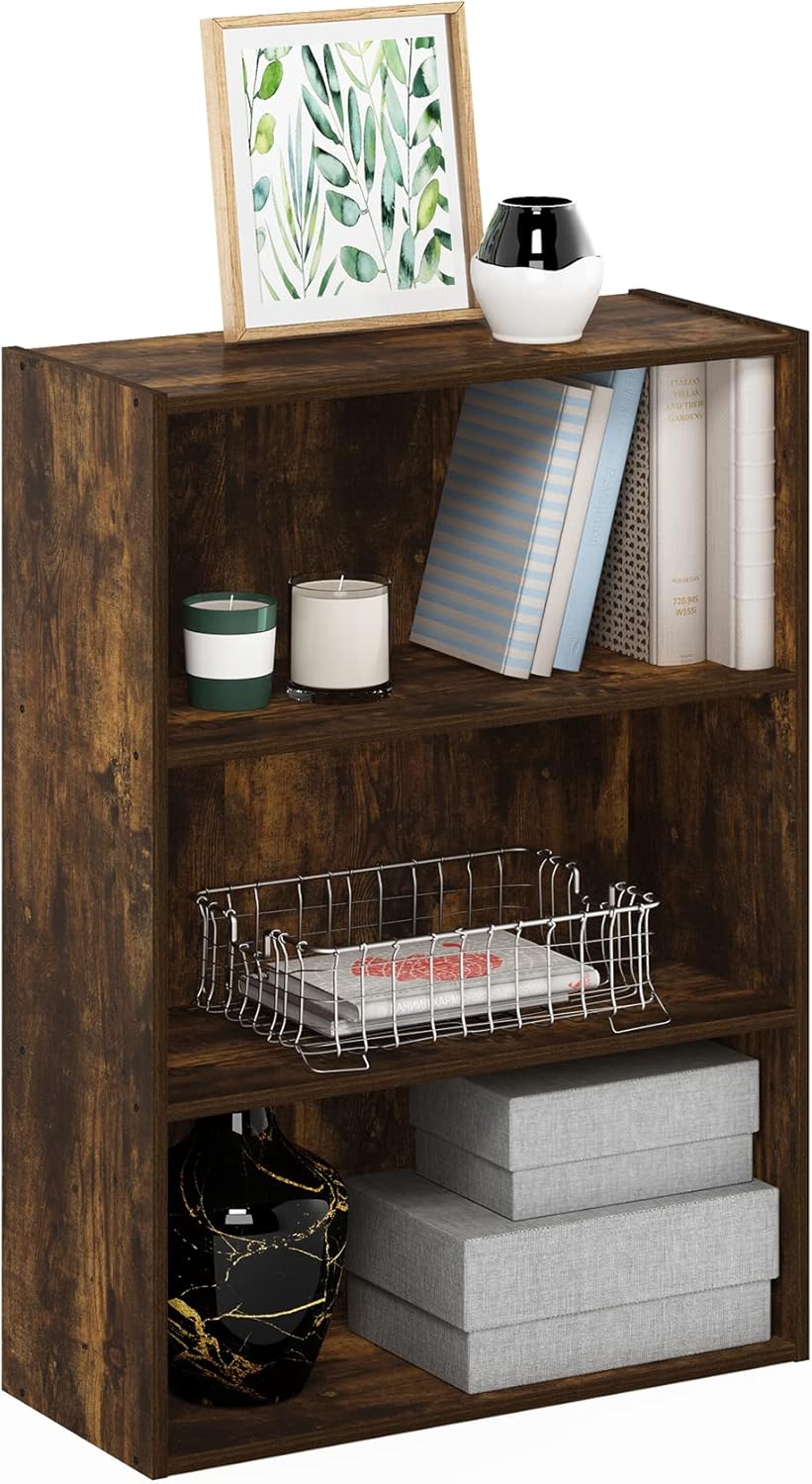 Furinno Pasir 3-Tier Open Shelf Bookcase, Plain White