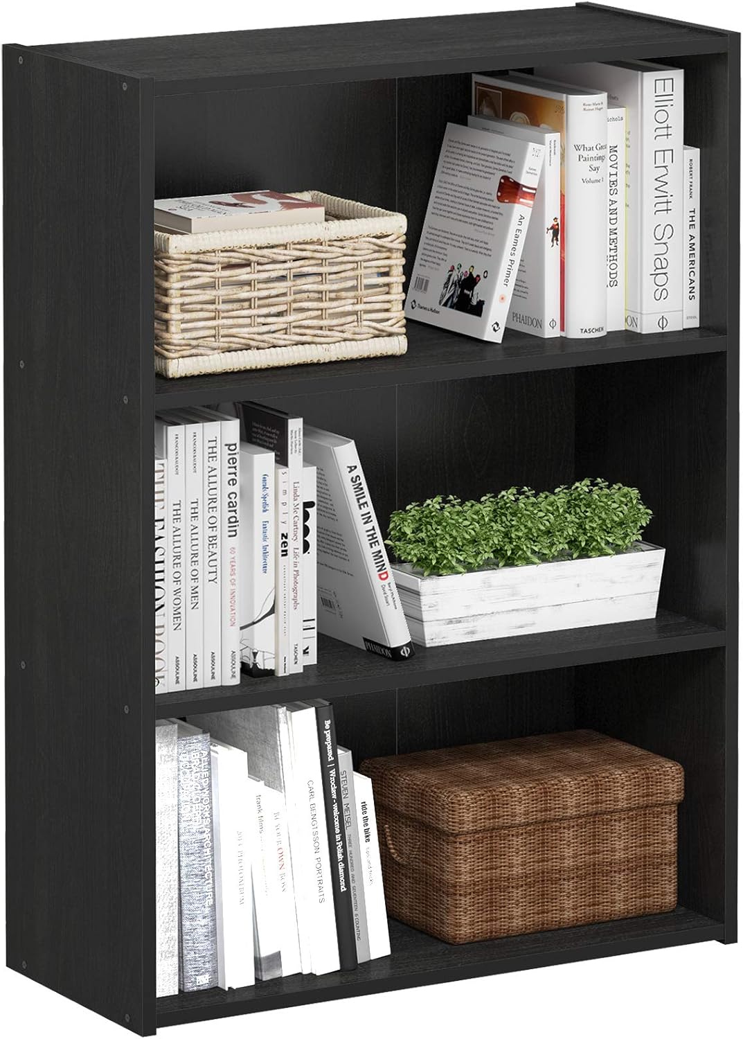 Furinno Pasir 3-Tier Open Shelf Bookcase, Plain White