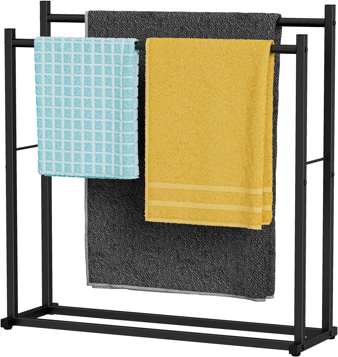 Honiter Towel Racks for Bathroom, 4 Tier Wide Towel Drying Rack Outdoor, Free Standing Towel Rack, Pool Towel Blanket Stand and Display Rack for Oversized Bath Towels