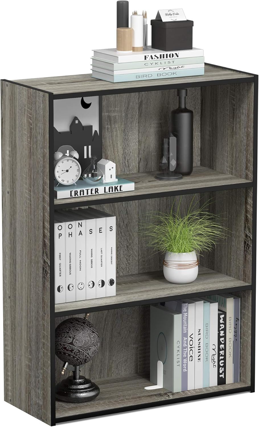 Furinno Pasir 3-Tier Open Shelf Bookcase, Plain White