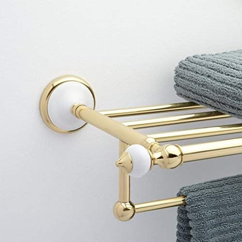 Signature Hardware 413146 Adelaide 21-3/8" Solid Brass and Porcelain Towel Rack - Chrome