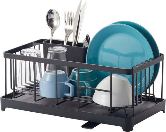 YAMAZAKI home 2876 Alloy Steel Wire Dish Drainer Rack, One Size, Black