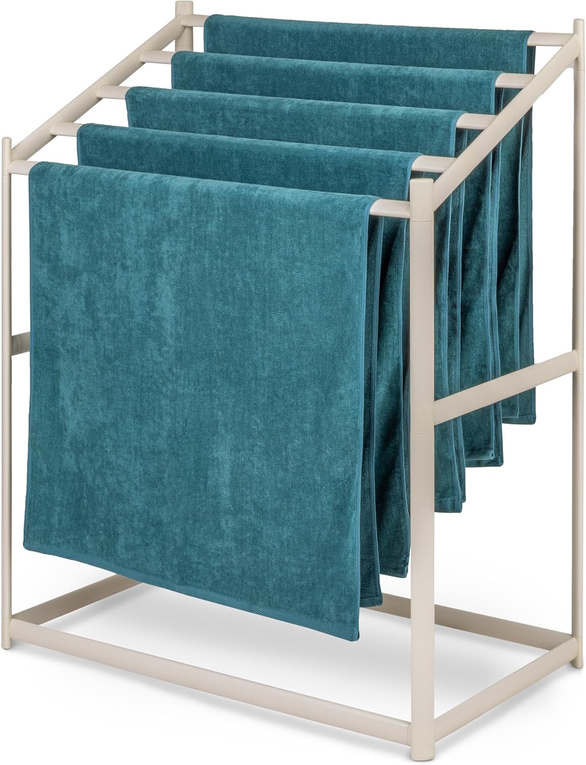 Coast Modern Pool Towel Rack – 5 Beach Towel PVC Drying Rack for Outdoor & Indoor Use